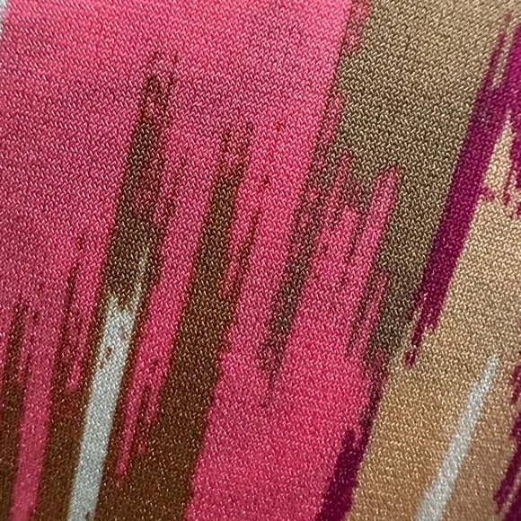 IMAN Global Chic Pink Multicolor Faux Wrap Dress Belt Short Sleeve - Picture 13 of 13